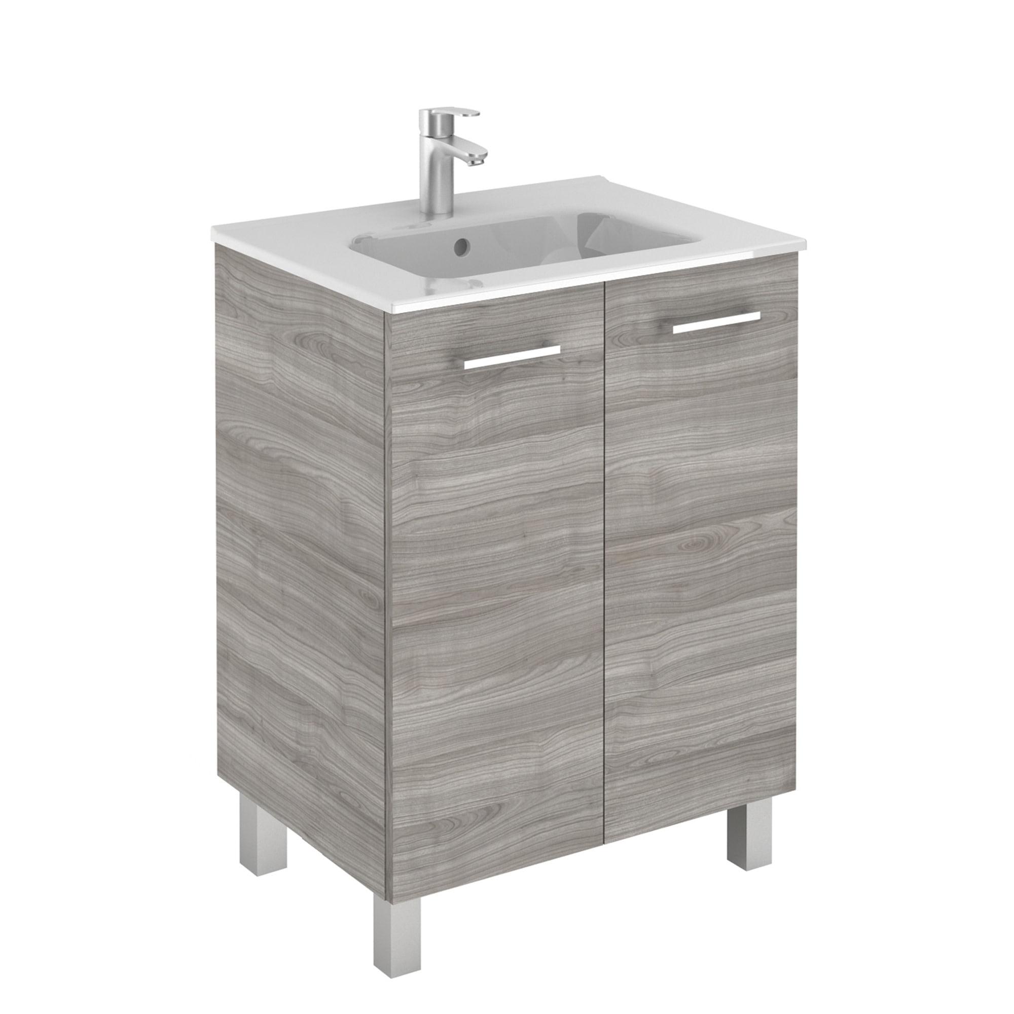 Sandy Grey 28" Freestanding Single Basin Vanity with Ceramic Top