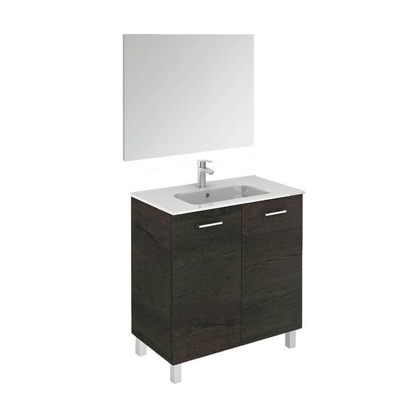 WS Bath Collections Logic 31.5'' Single Bathroom Vanity with Ceramic Top with Mirror