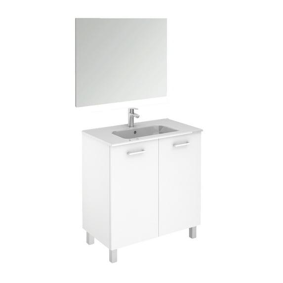 WS Bath Collections Logic 31.5'' Single Bathroom Vanity with Ceramic Top with Mirror