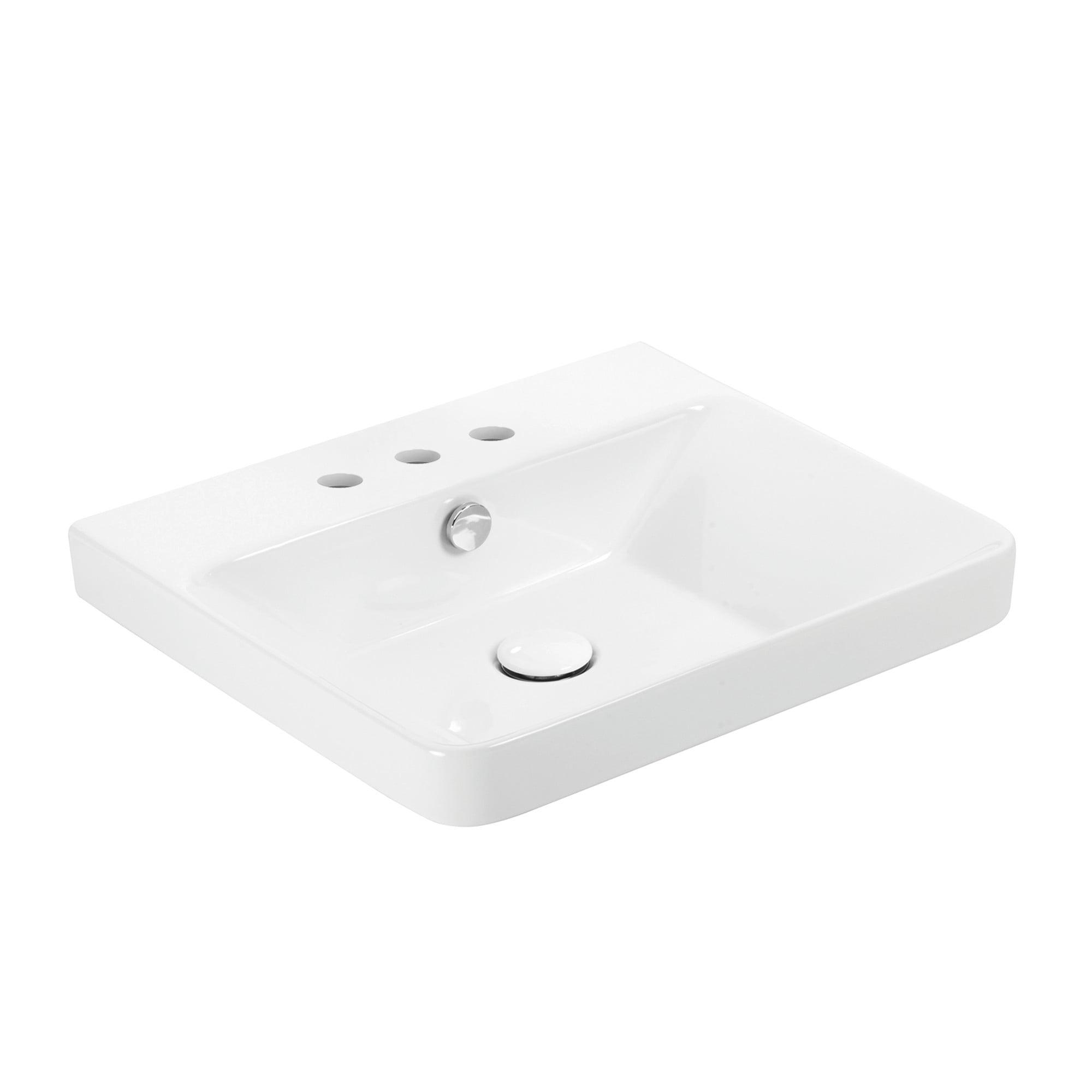 WS Bath Collections 18.1'' Ceramic Rectangular Bathroom Sink with Overflow