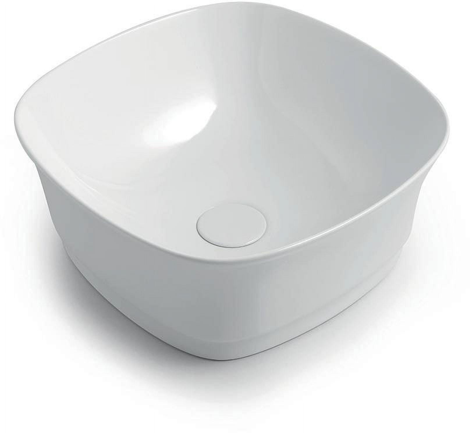 WS Bath Collections Mood 16.9'' Glossy White Ceramic Square Bathroom Sink