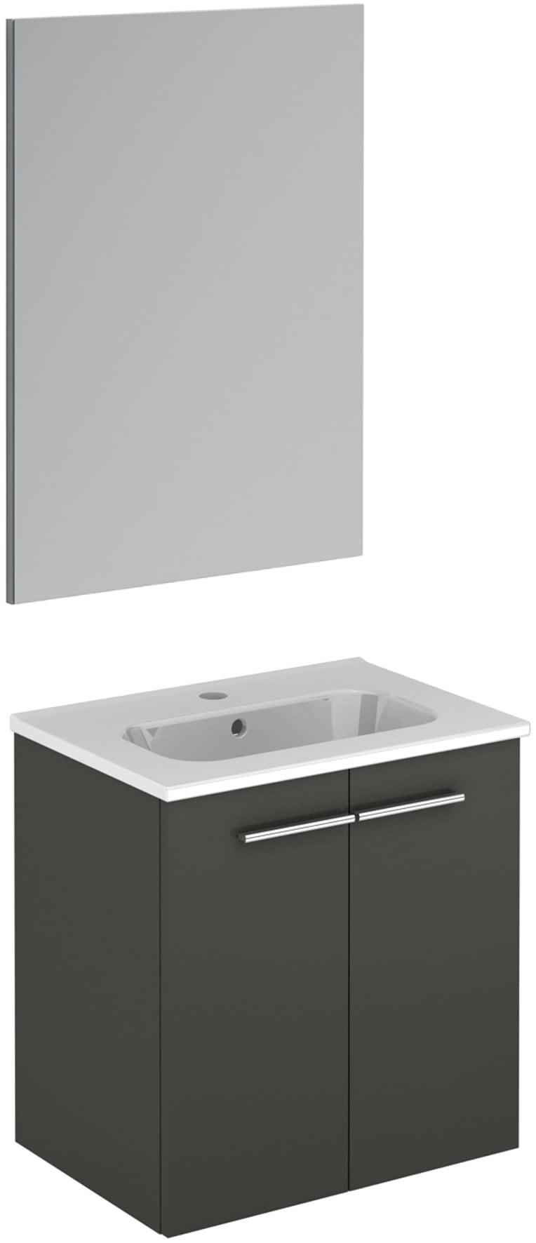 Anthracite Floating Single Sink Vanity with Mirror