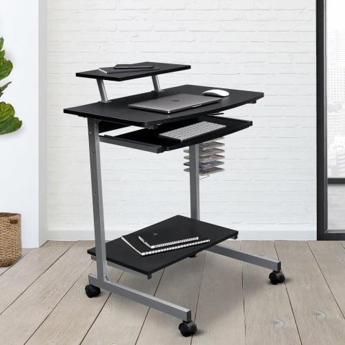 Techni Mobili Solid Wood Top Metal Base Standing Desk