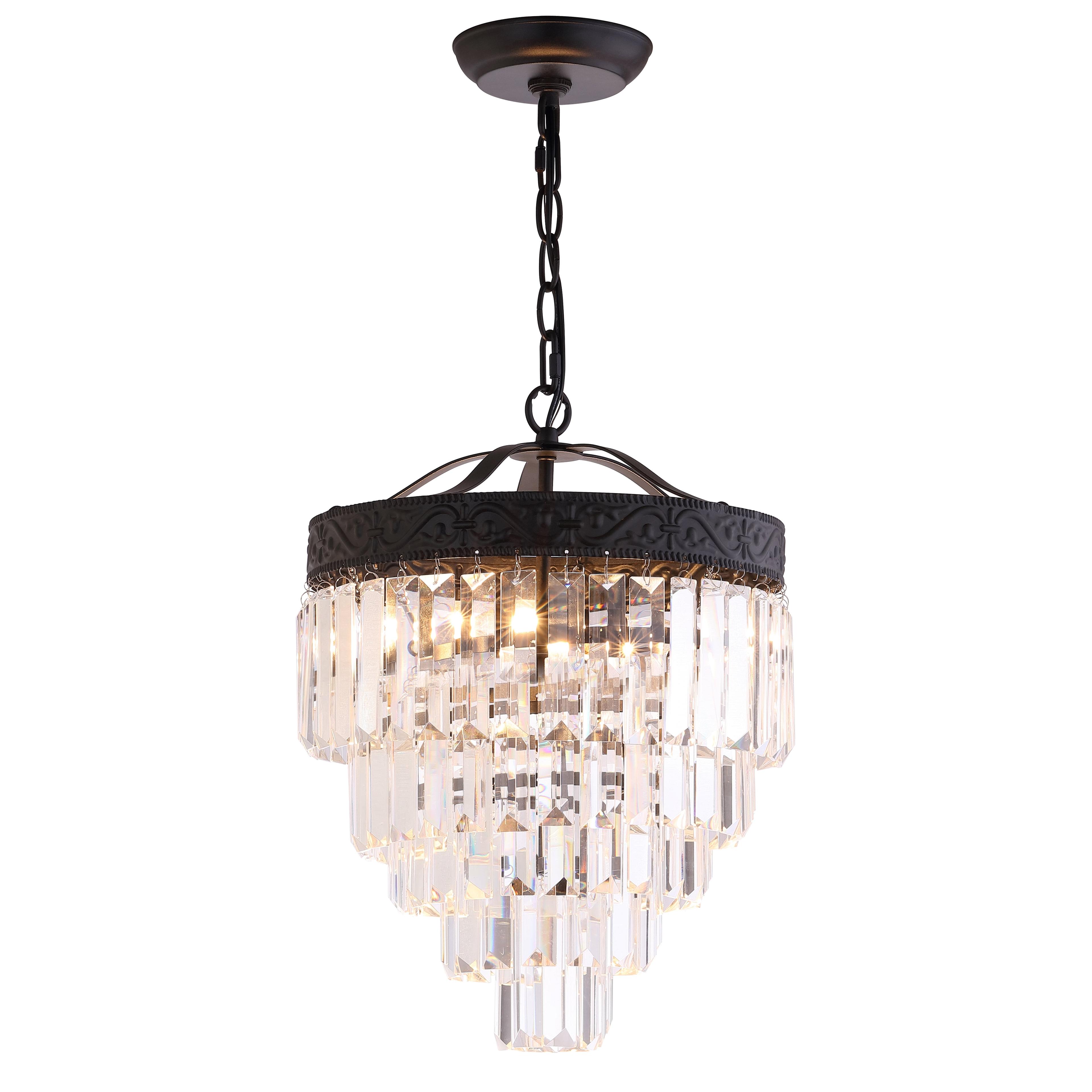 Wyatt Classic 12" Bronze Crystal LED Chandelier