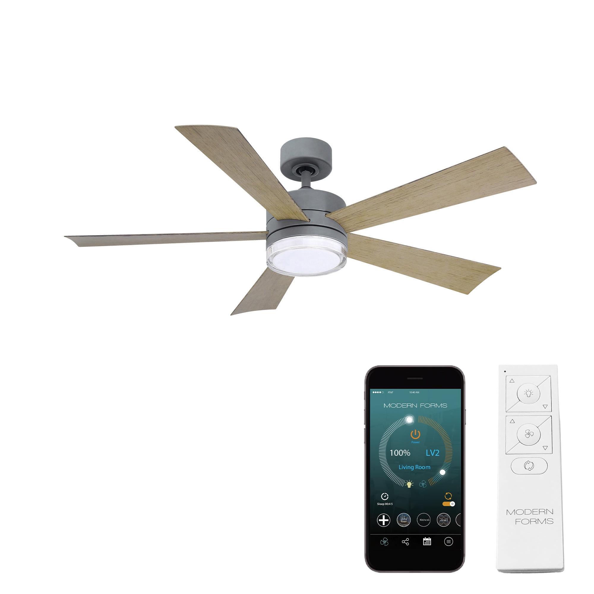 Wynd 5 - Blade Outdoor /Indoor Smart Ceiling Fan with Remote Control and LED Light Kit Included