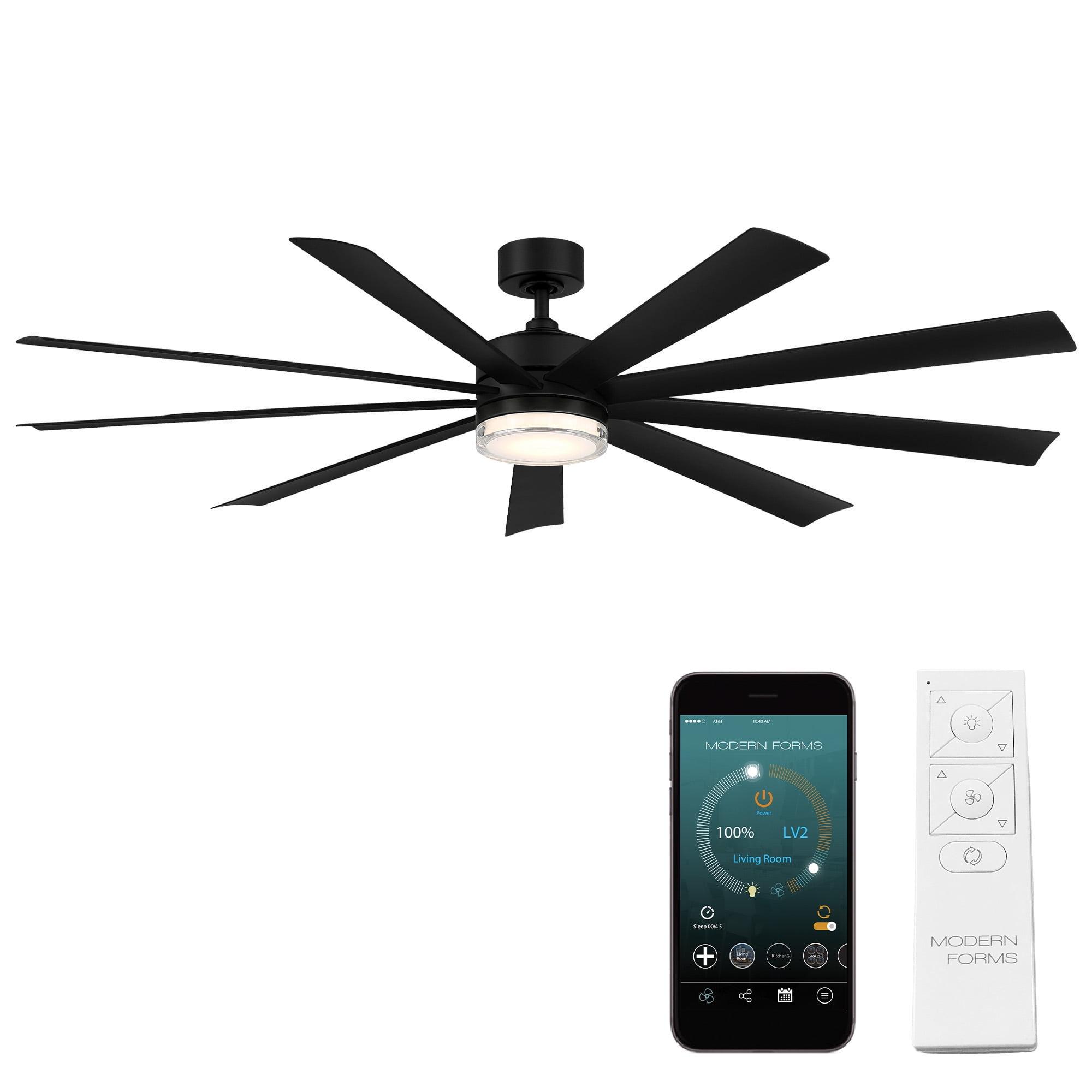 Wynd XL 9 - Blade Outdoor LED Smart Ceiling Fan with Remote Control and Light Kit Included, Works With Alexa and iOS / Android App