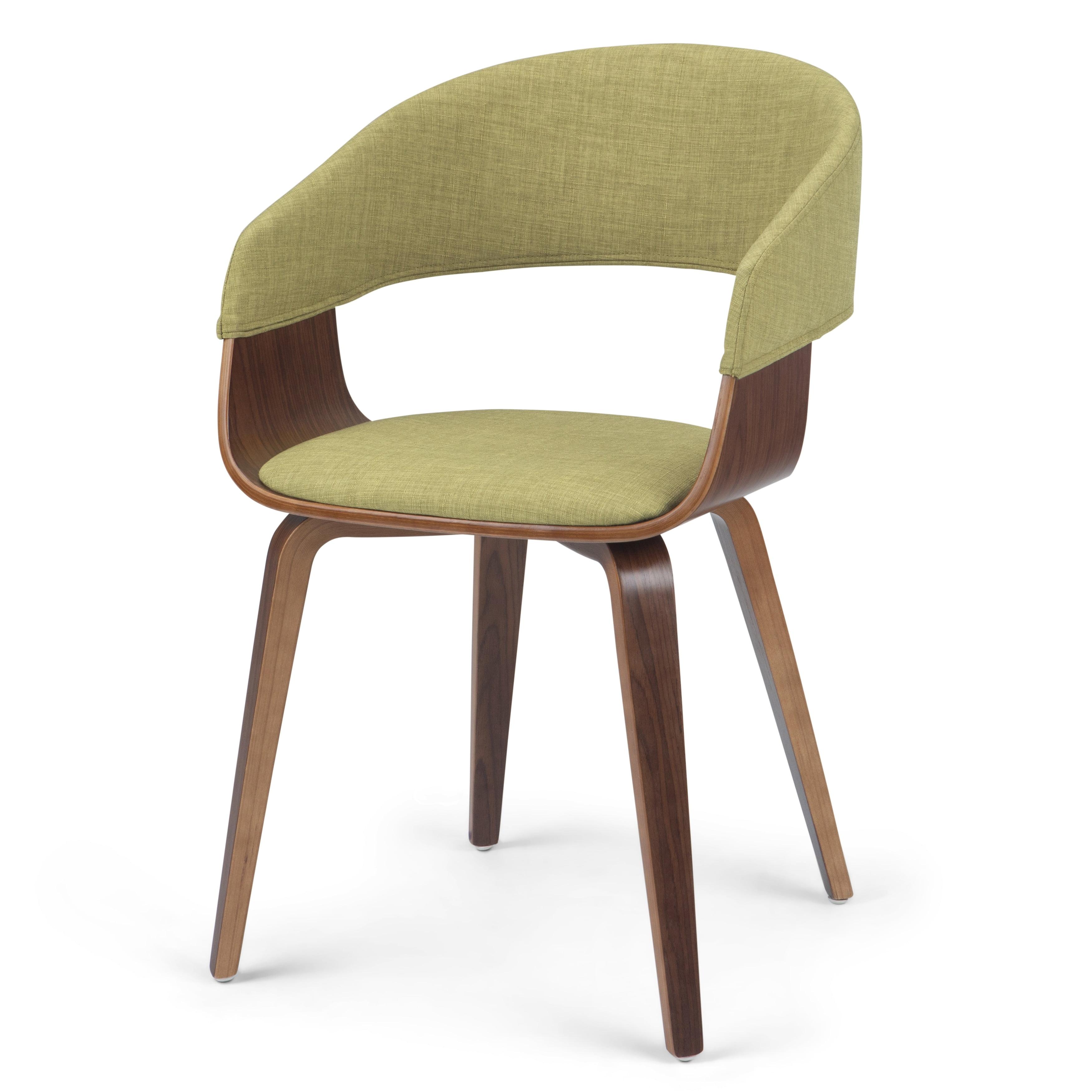 Acid Green Linen Upholstered Bentwood Dining Chair