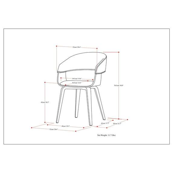 Lowell Bentwood Upholstered Dining Chair with Curved Backrest in Mid-Century Modern Style
