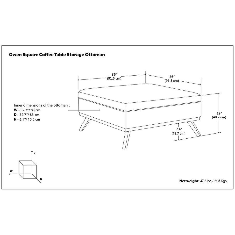 Ethan Coffee Table Storage Ottoman and benches - WyndenHall