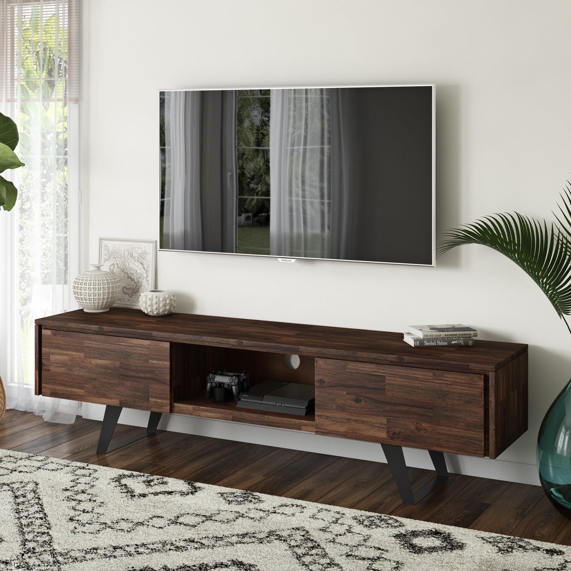 Mitchell TV Stand for TVs up to 80" Distressed Charcoal Brown - WyndenHall