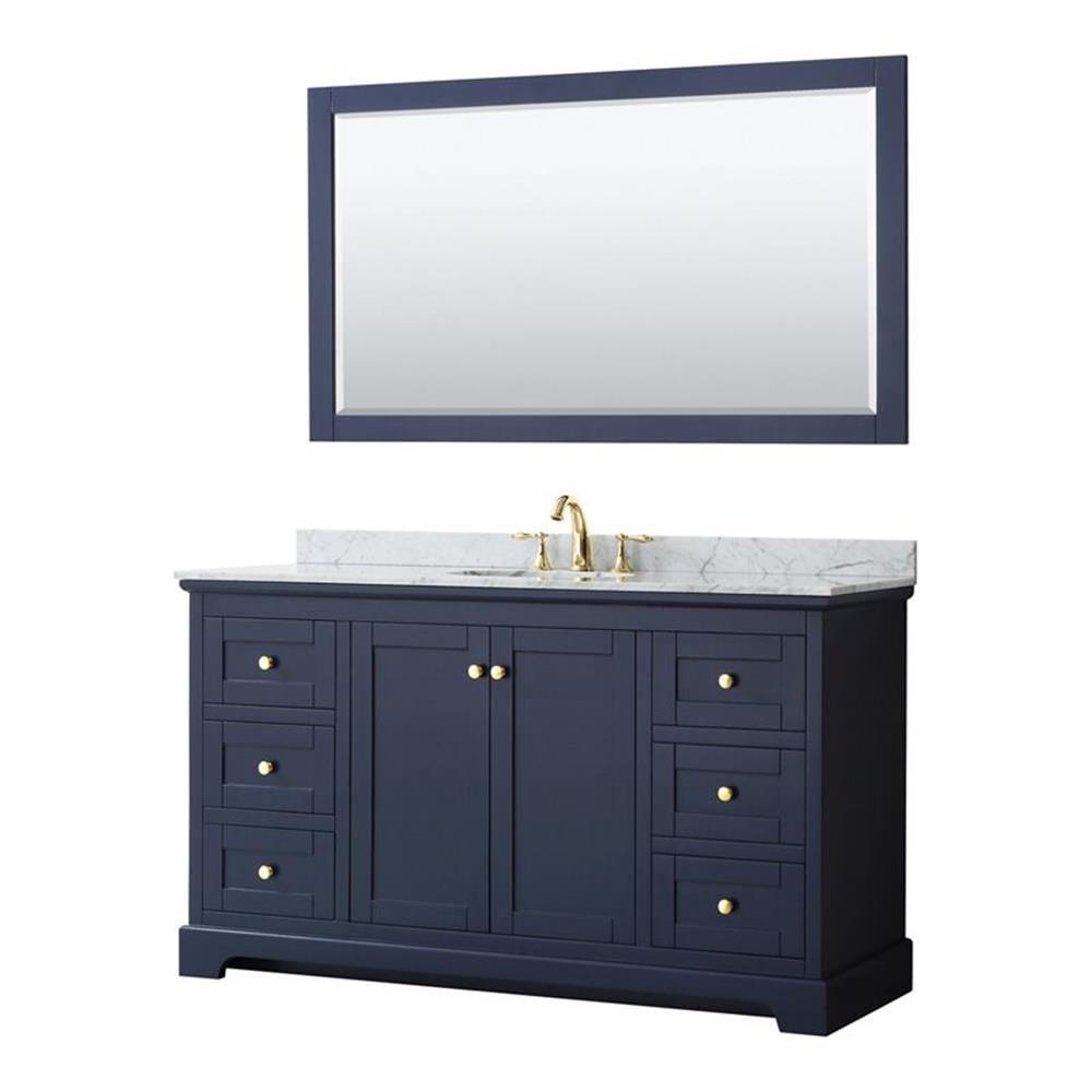 Wyndham Collection Avery 60" Single Bathroom Vanity Set with Mirror & Reviews | Wayfair