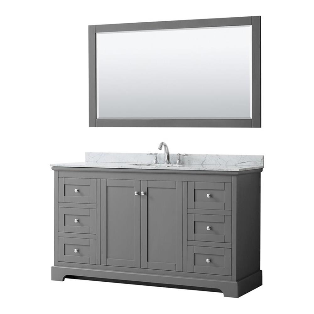 Wyndham Collection Avery 60" Single Bathroom Vanity Set with Mirror & Reviews | Wayfair