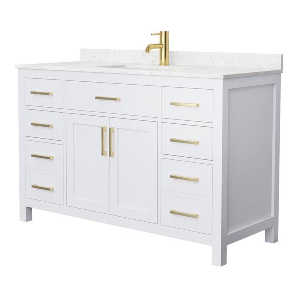 Beckett 54" Freestanding Single Bathroom Vanity with Cultured Marble Top