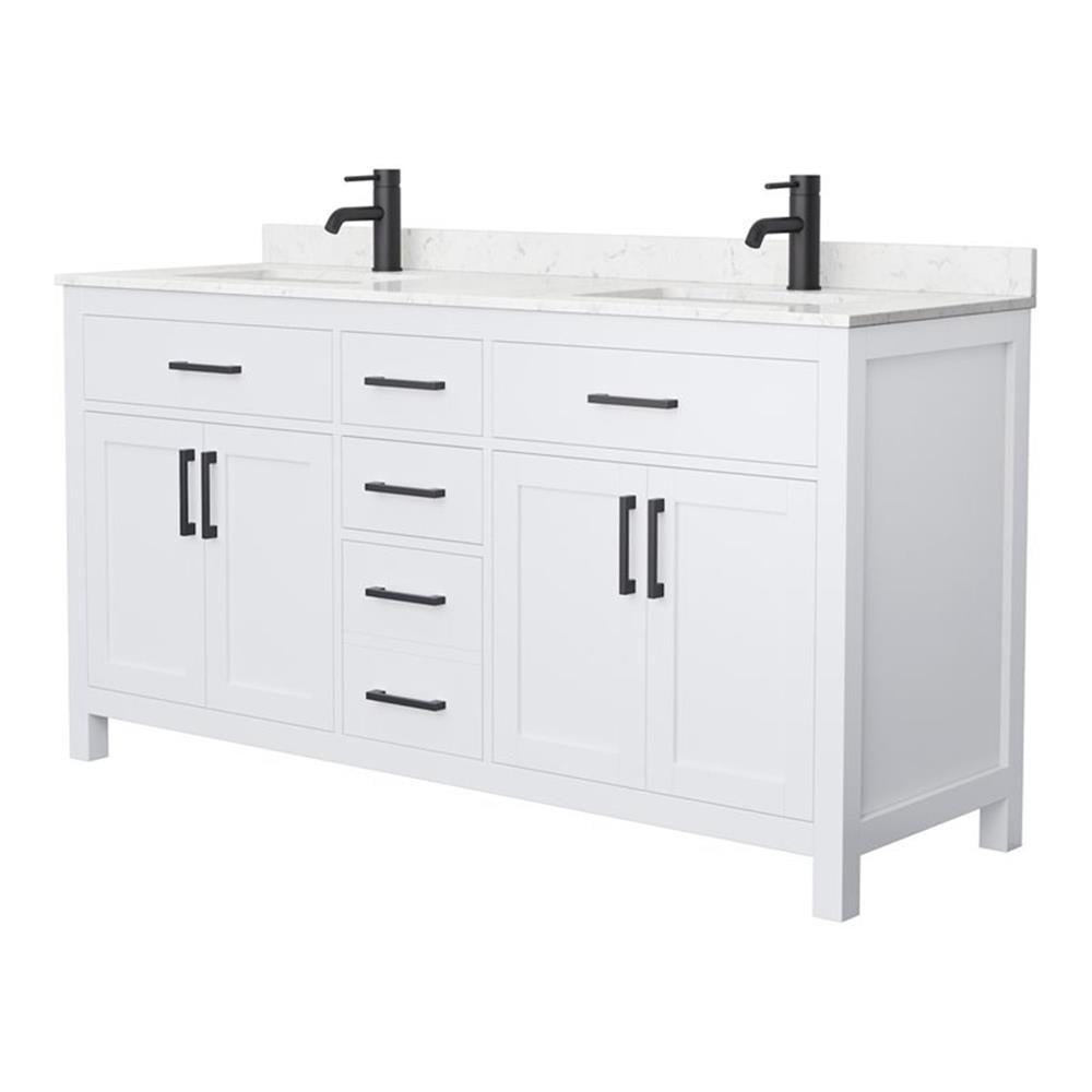 Beckett 66" Freestanding Double Bathroom Vanity with Cultured Marble Top