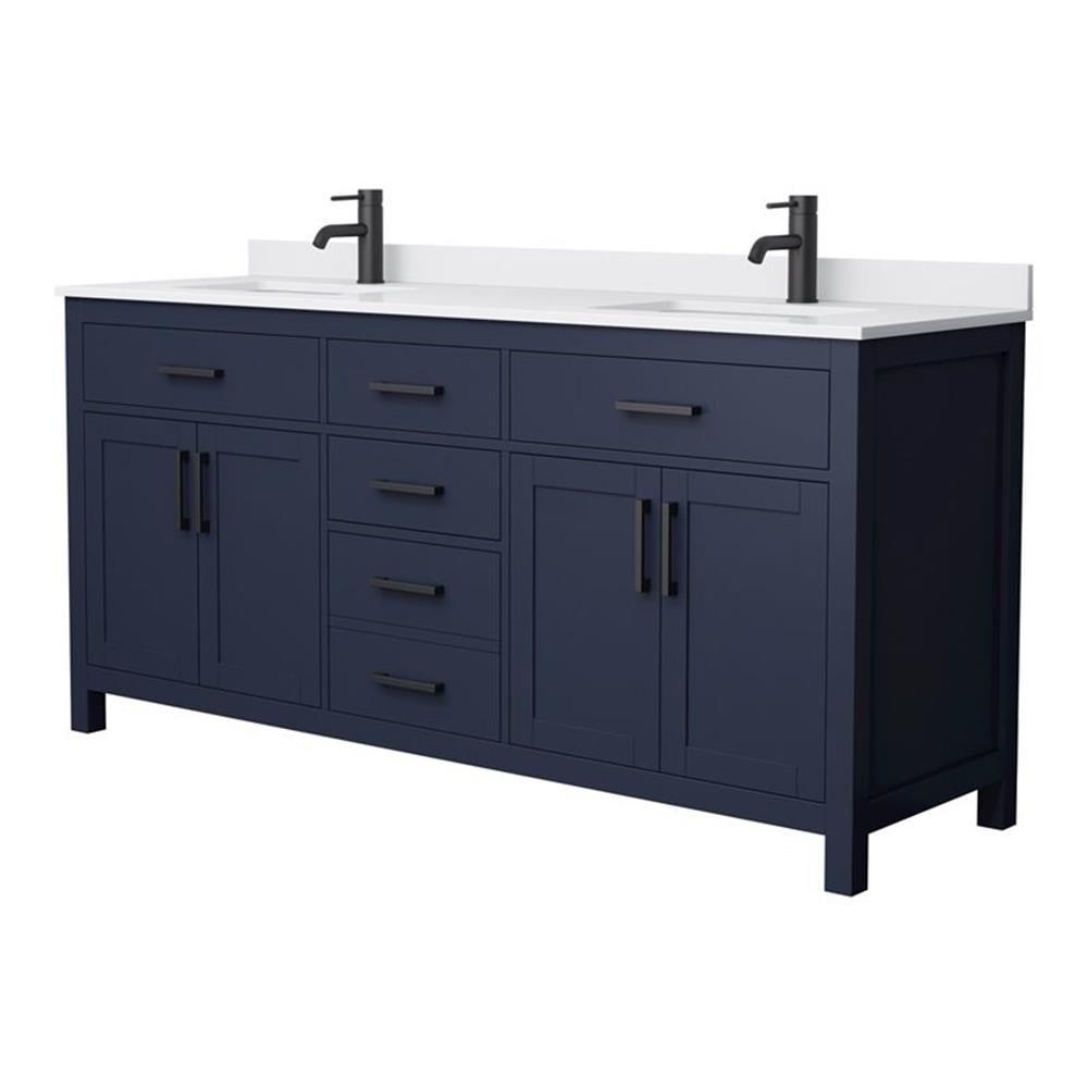 Beckett 72" Freestanding Double Bathroom Vanity with Cultured Marble Top