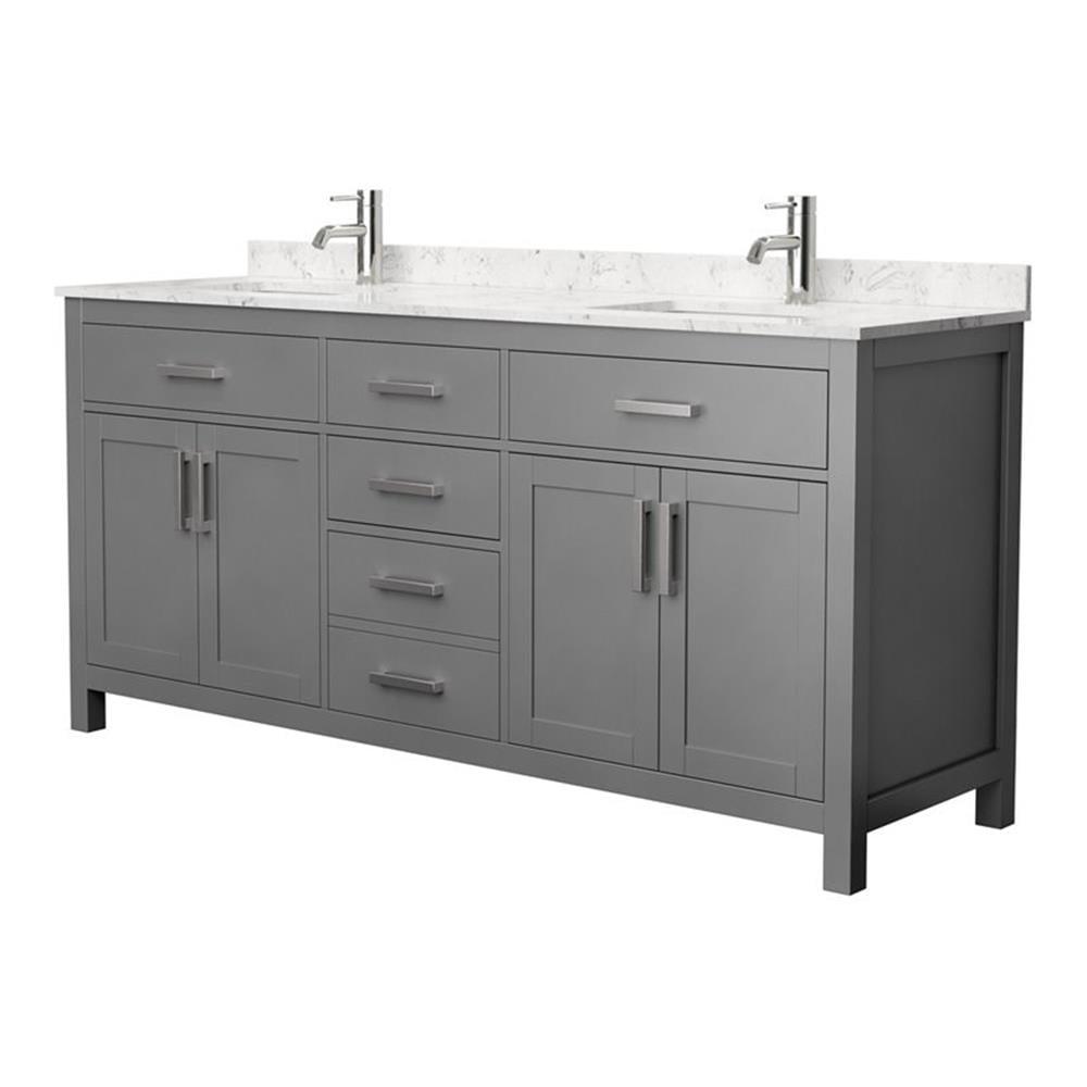 Beckett 72" Freestanding Double Bathroom Vanity with Cultured Marble Top