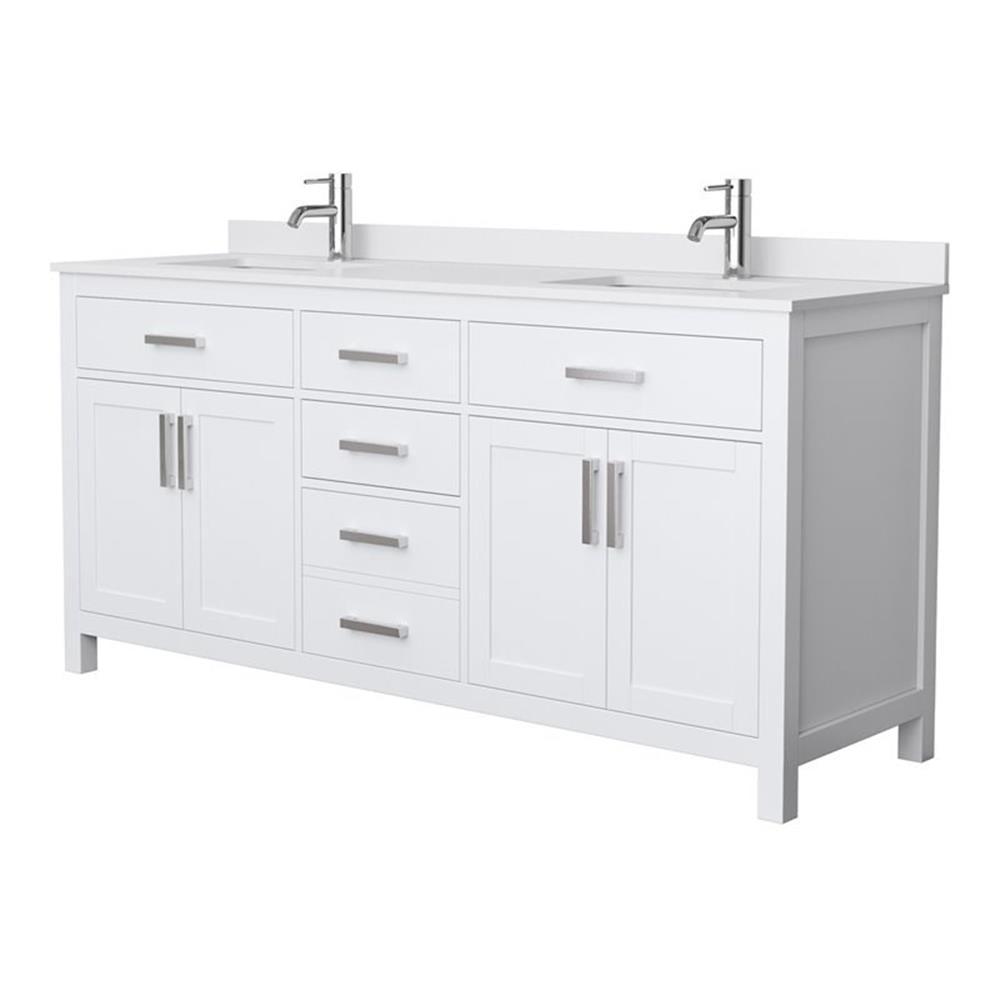 Beckett 72" Freestanding Double Bathroom Vanity with Cultured Marble Top