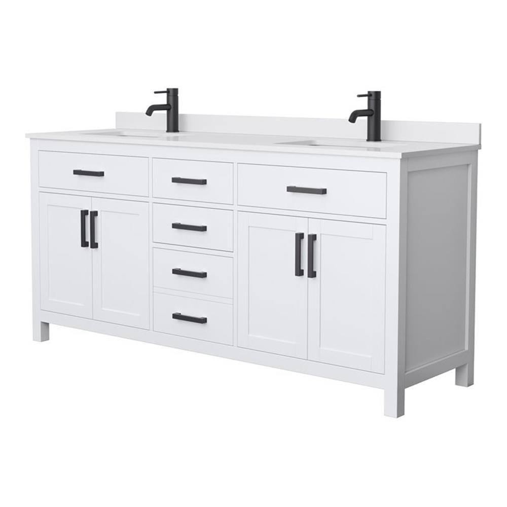 Beckett 72" Freestanding Double Bathroom Vanity with Cultured Marble Top