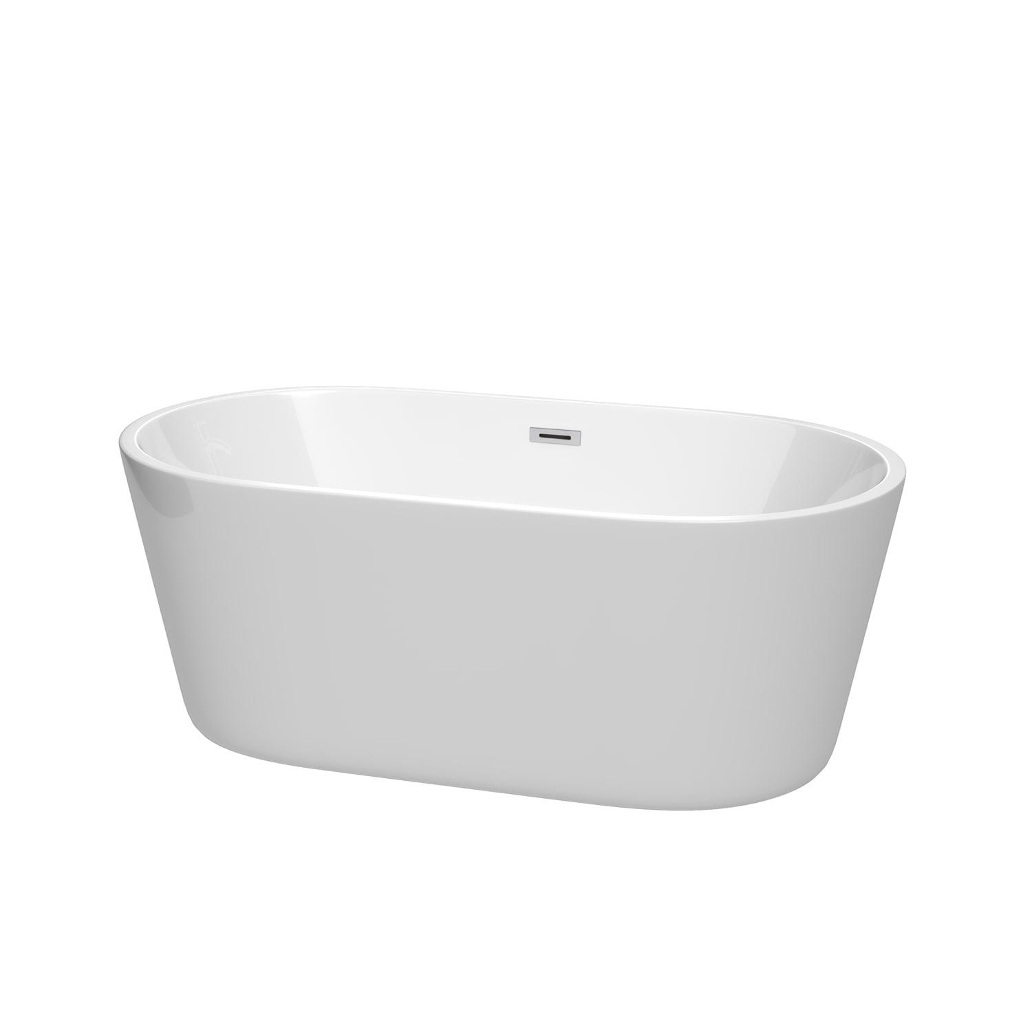 Carissa 60'' White Freestanding Acrylic Bathtub