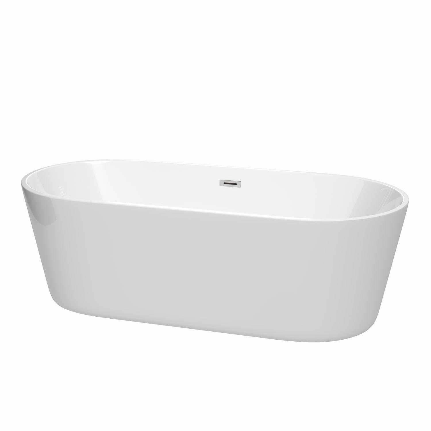 Carissa 71'' White Acrylic Freestanding Soaking Bathtub