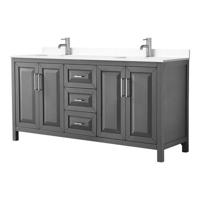 Wyndham Collection Daria 72'' Double Bathroom Vanity with Carrara Marble Top