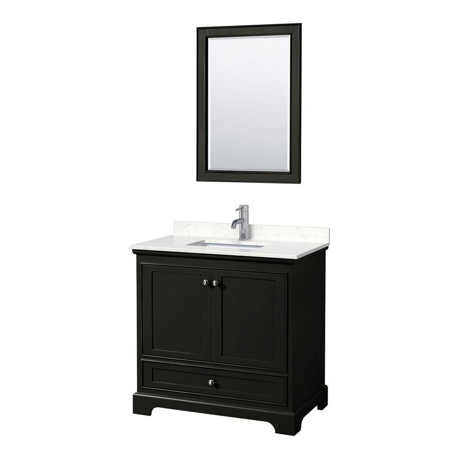 Deborah Dark Espresso 36'' Single Bathroom Vanity with Carrara Marble Top