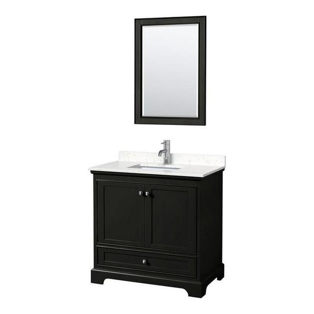 Wyndham Collection Deborah 36'' Single Bathroom Vanity with Marble Top with Mirror