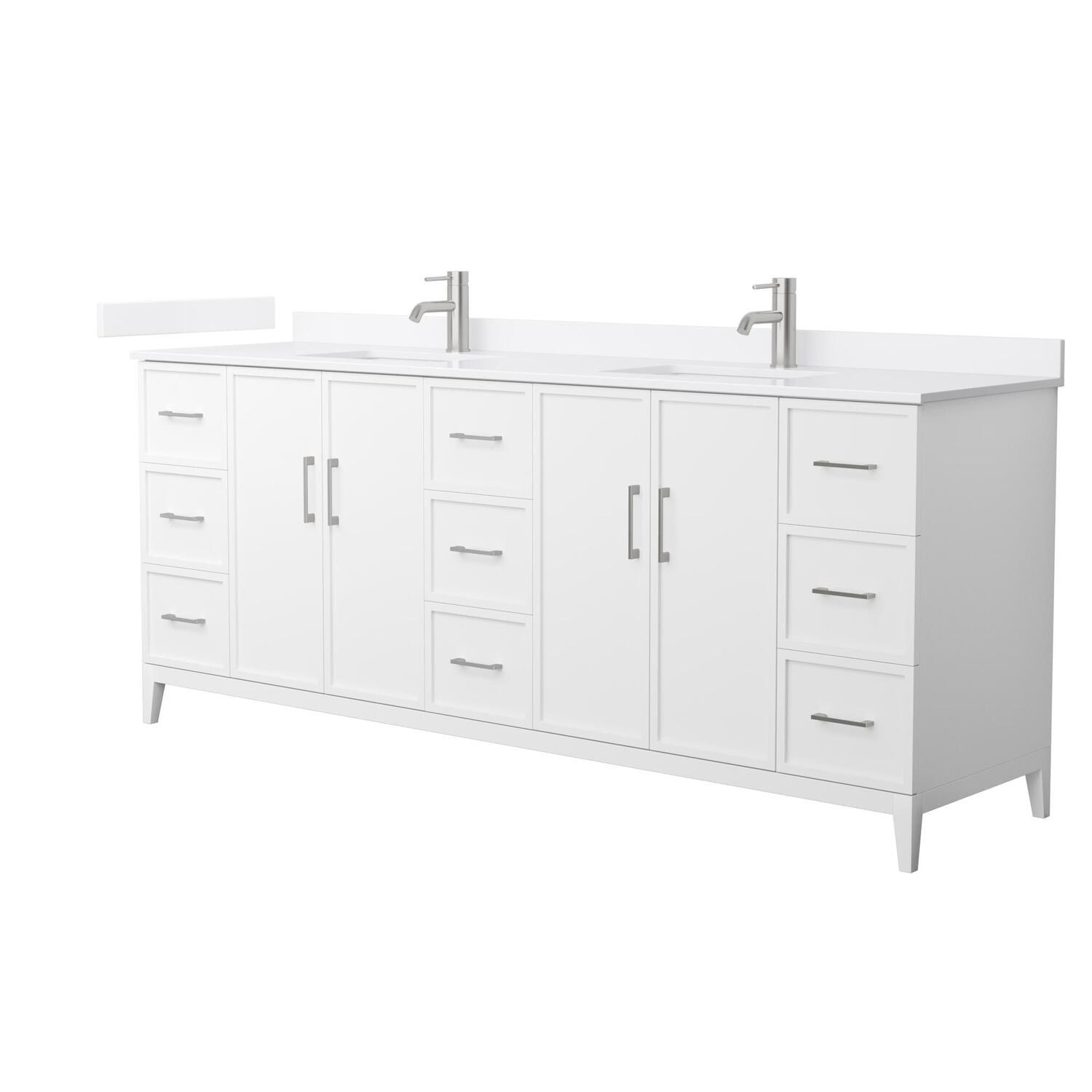 Elan 84'' Double Bathroom Vanity with Quartz Top