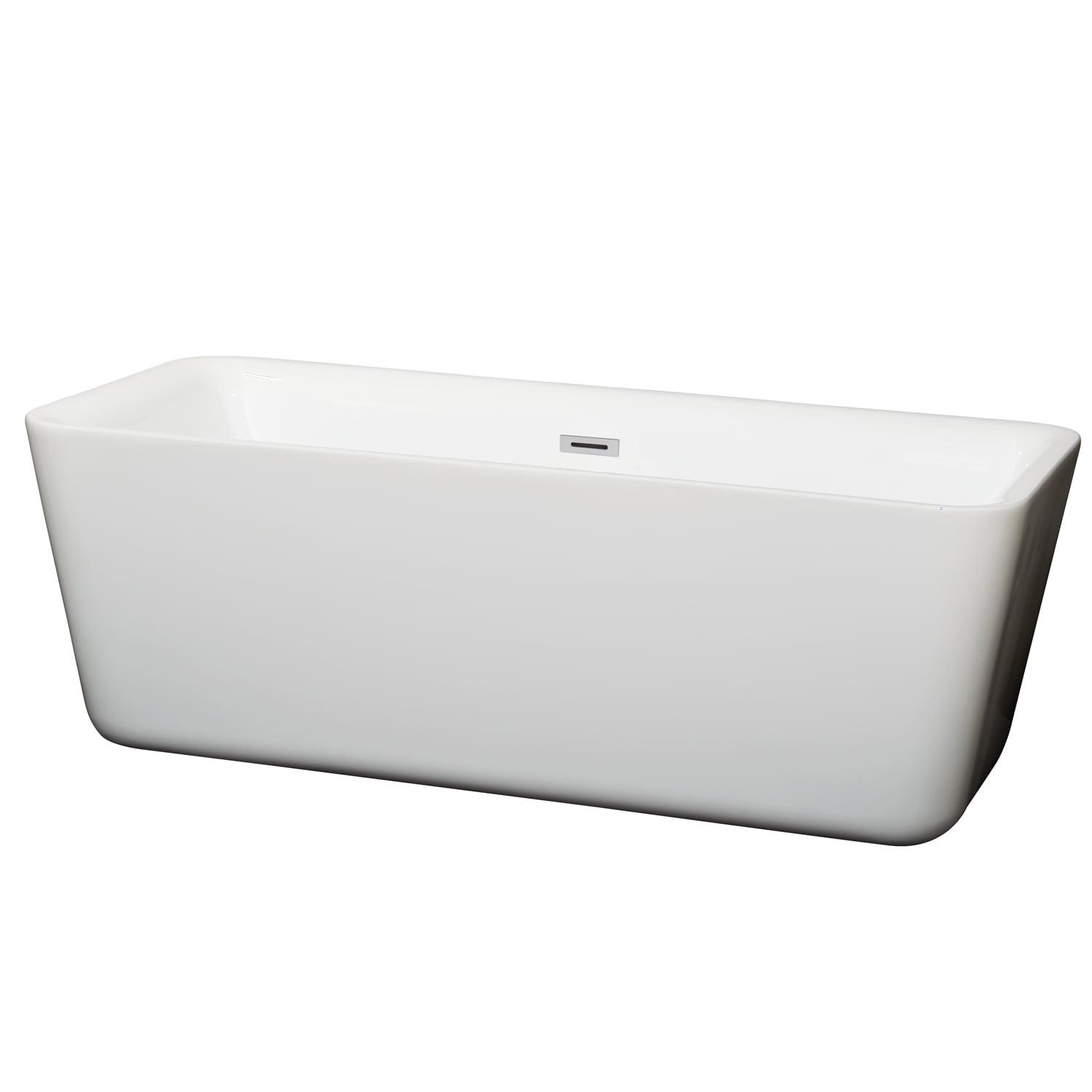 Emily 69'' x 30'' Freestanding Soaking Acrylic Bathtub