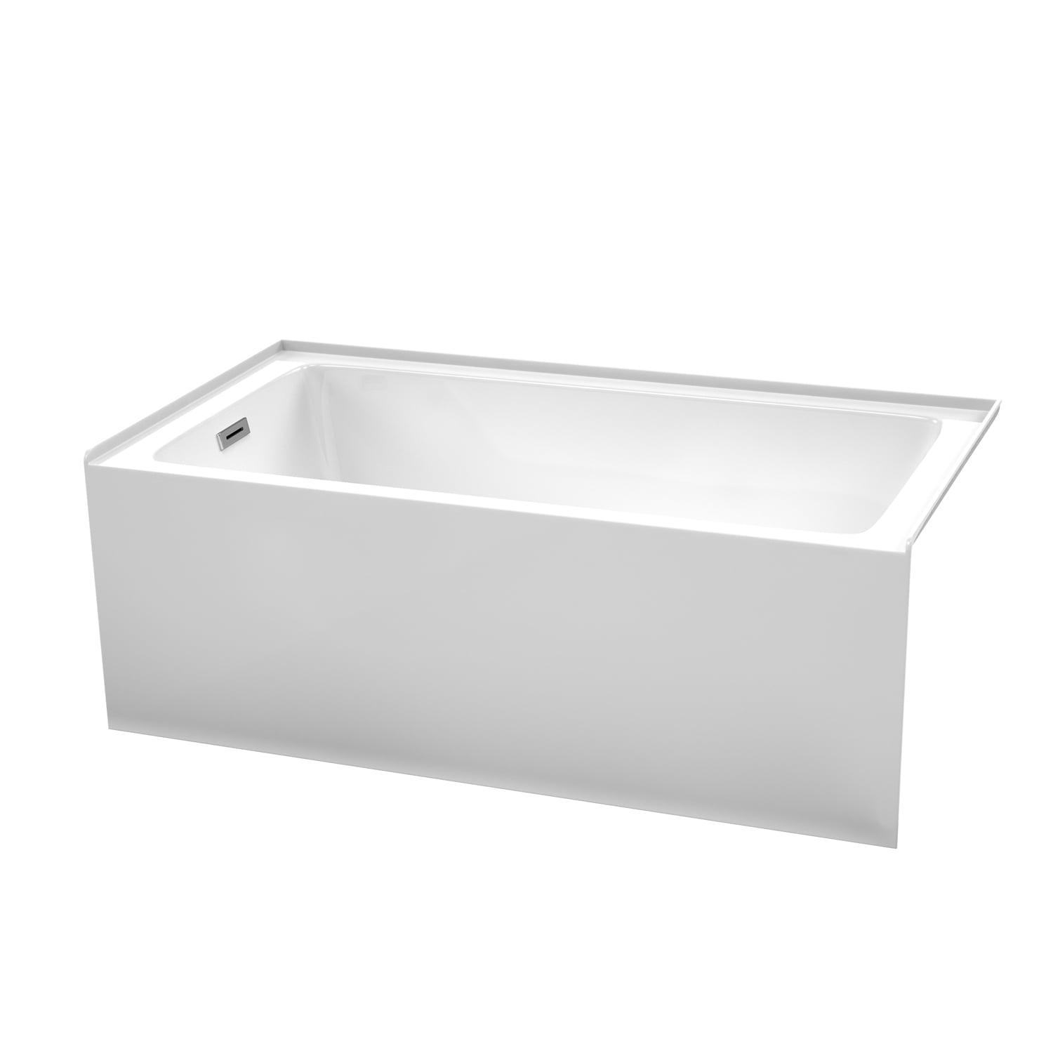 Grayley 60'' White Acrylic Alcove Soaking Bathtub