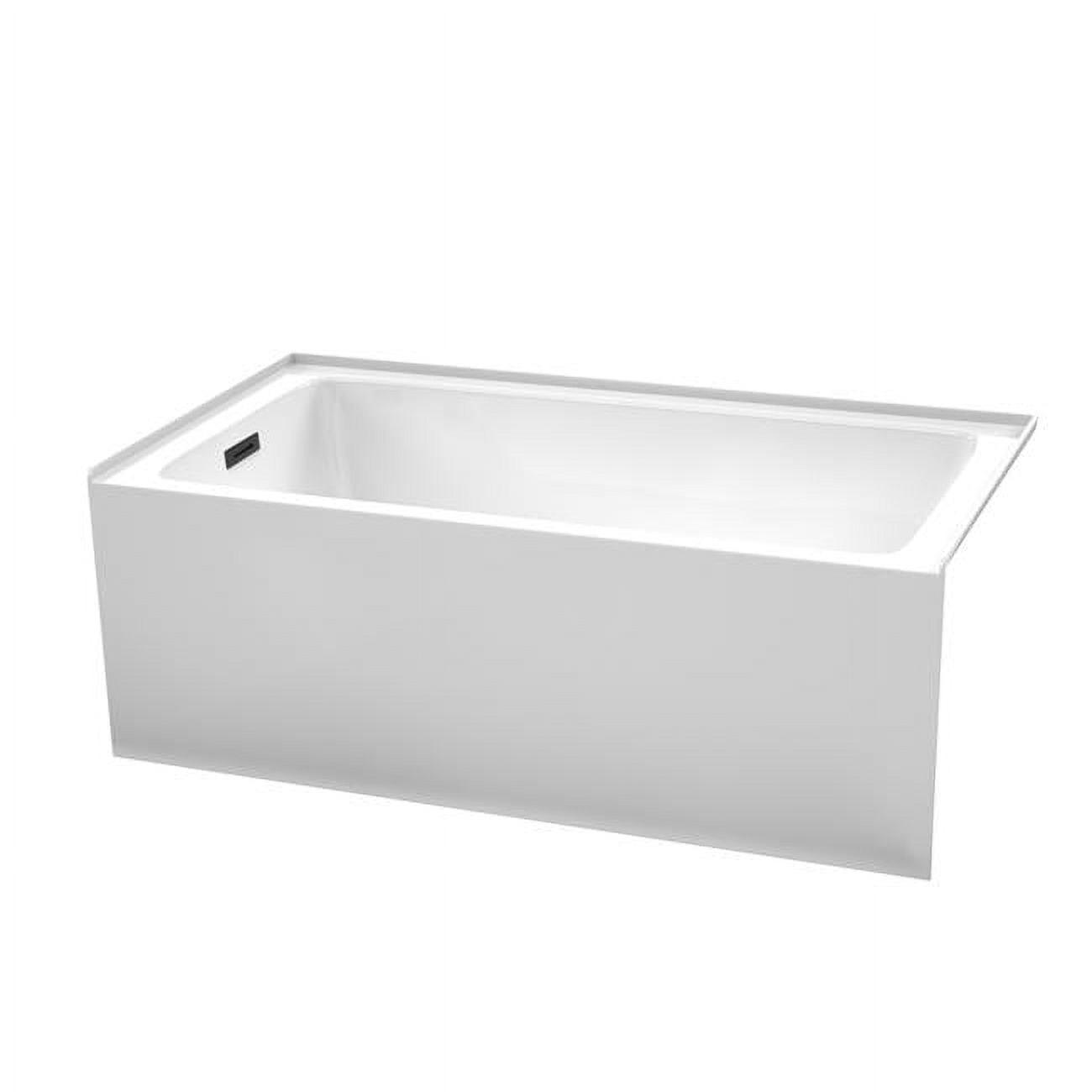 Grayley 60-Inch White Acrylic Alcove Bathtub with Matte Black Trim