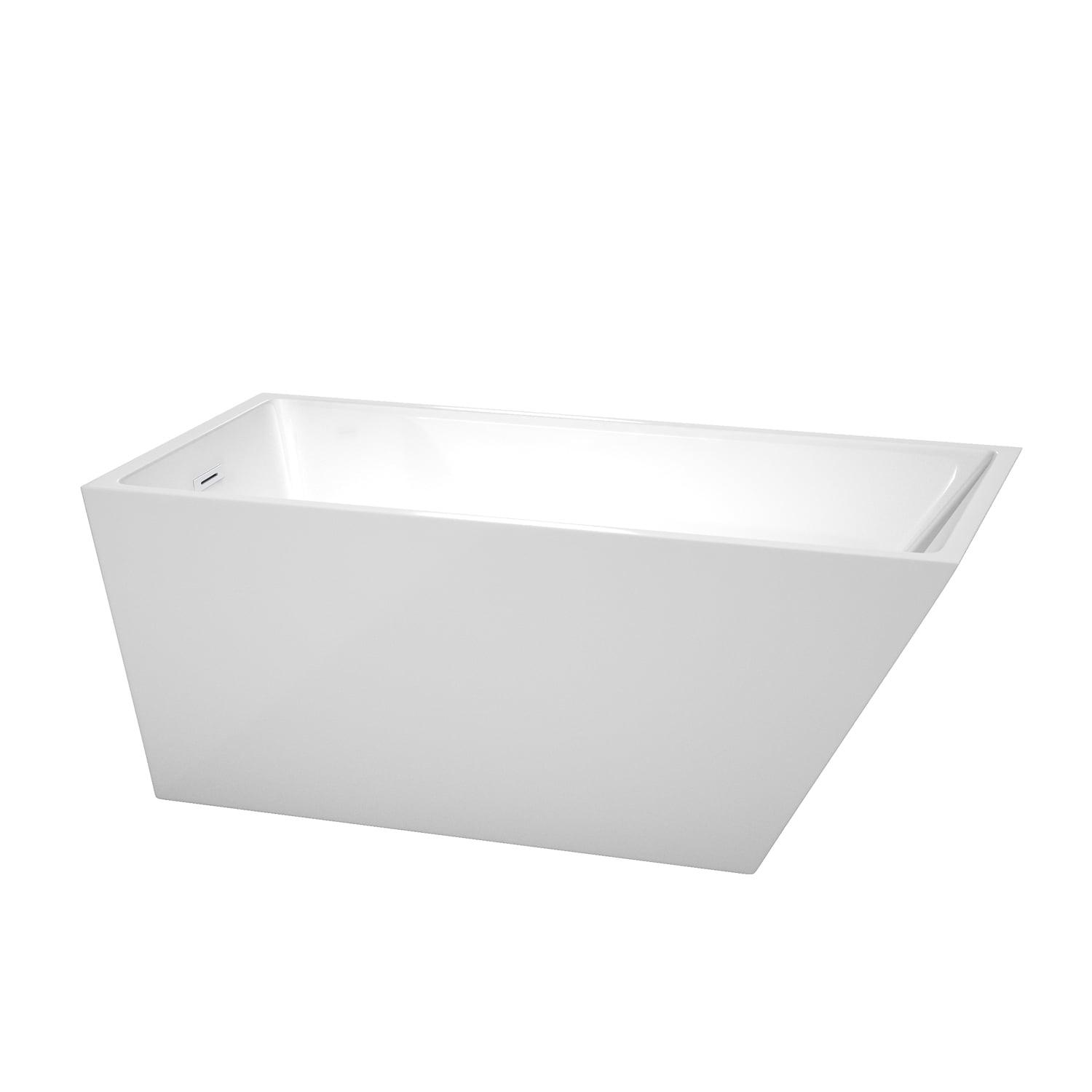 Hannah 59'' x 29.5'' Freestanding Soaking Acrylic Bathtub