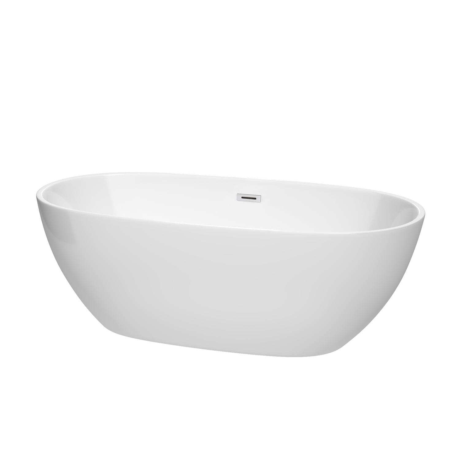 Juno 67'' White Acrylic Freestanding Soaking Bathtub