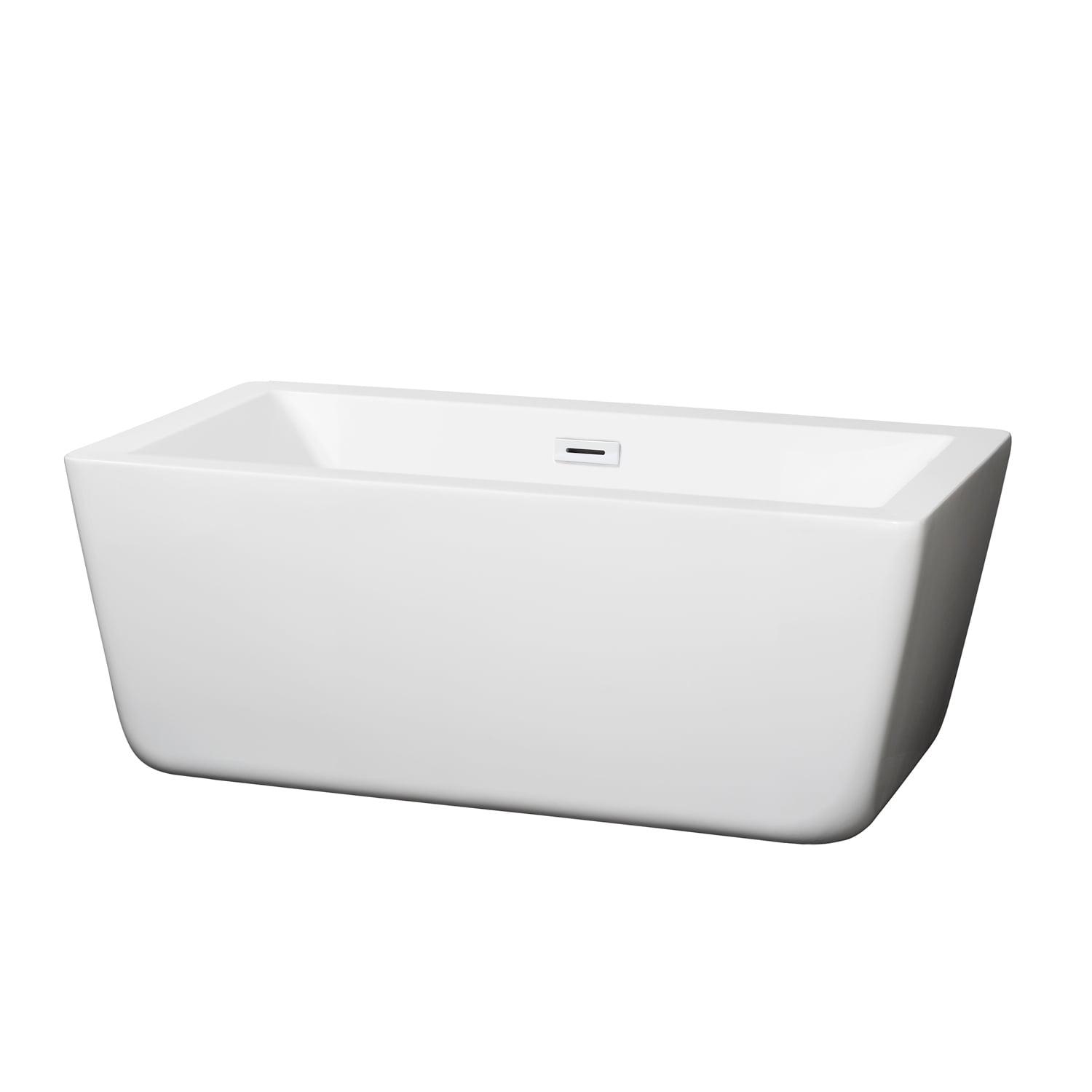 Laura 59 Inch White Acrylic Freestanding Bathtub