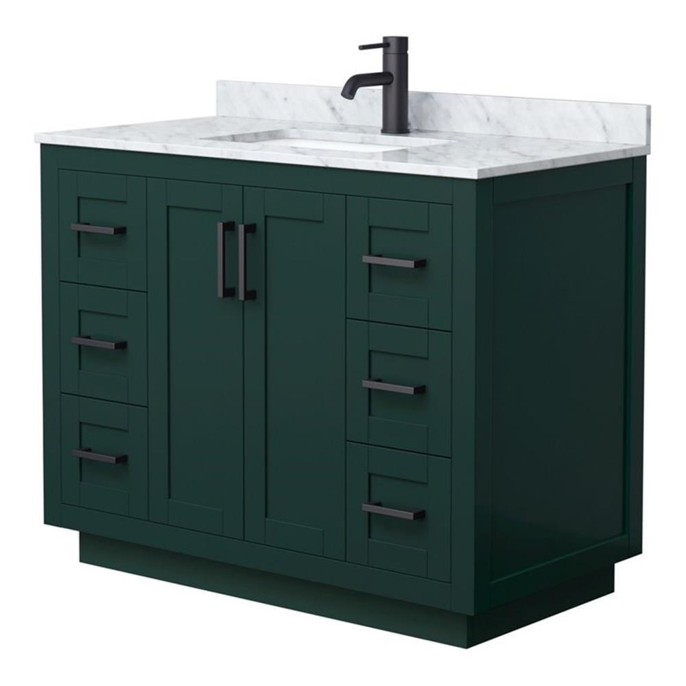 Wyndham Collection Miranda 42" Freestanding Single Bathroom Vanity with Marble Top