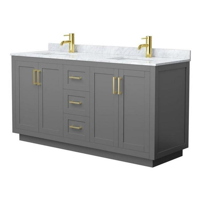 Wyndham Collection Miranda 66" Freestanding Double Bathroom Vanity with Marble Top