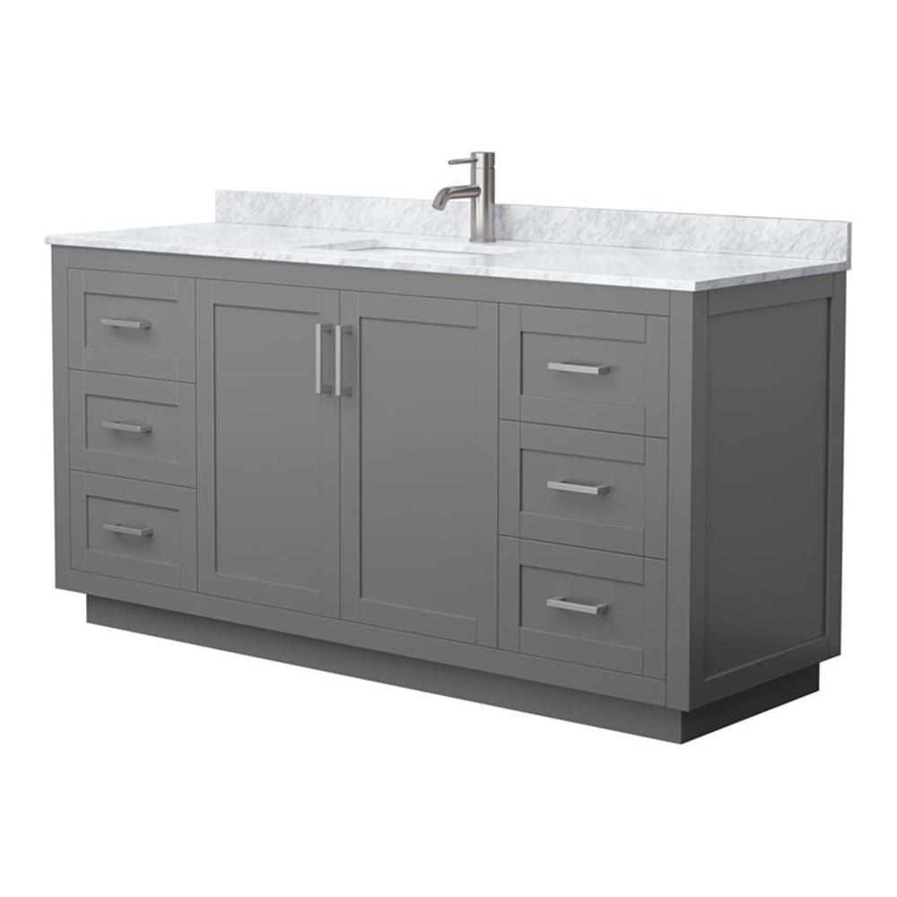 Wyndham Collection Miranda 66" Freestanding Single Bathroom Vanity with Marble Top