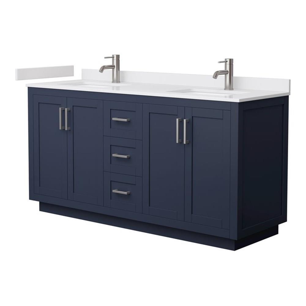 Miranda 66'' Double Bathroom Vanity with Marble Top