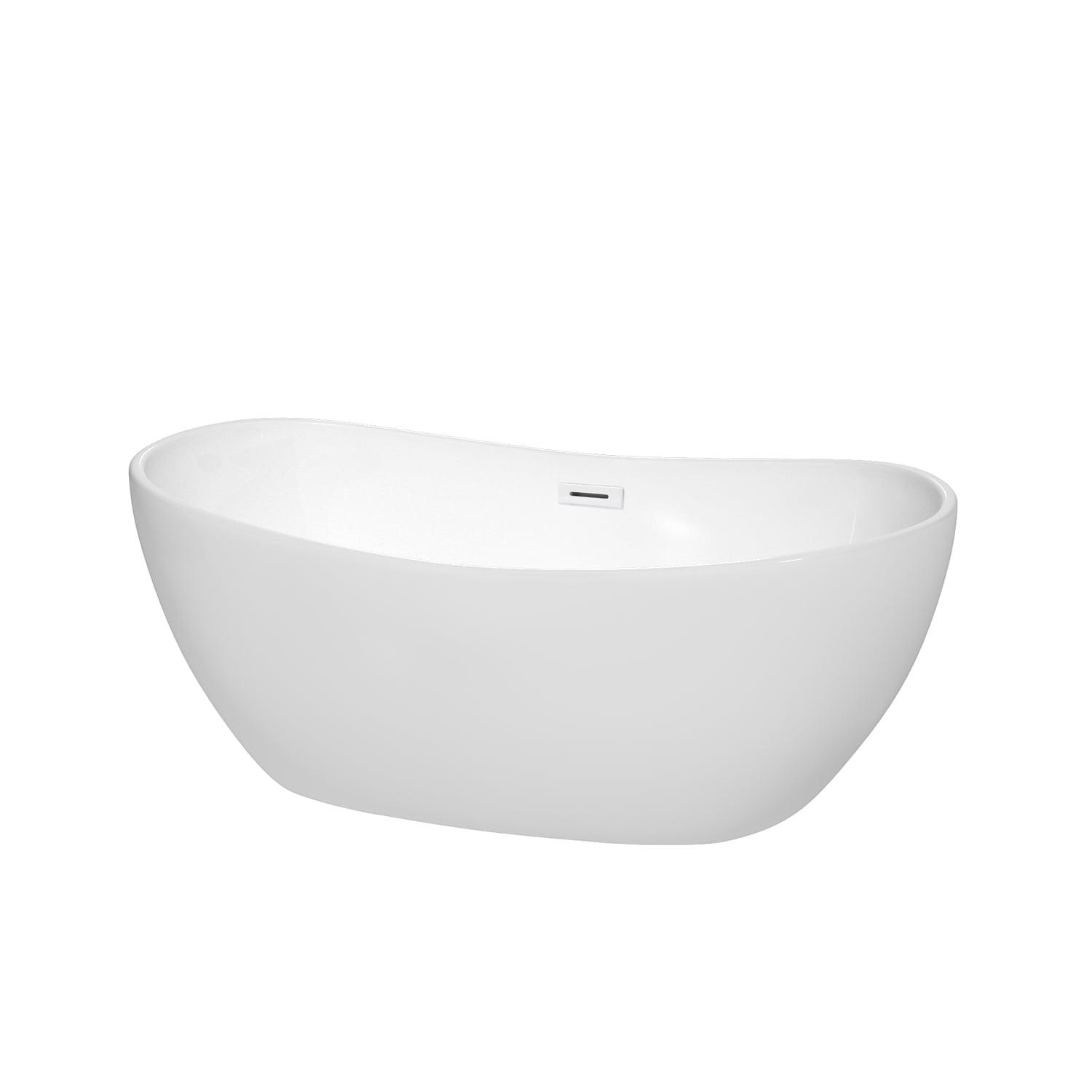 Rebecca 60'' x 32'' Freestanding Soaking Acrylic Bathtub