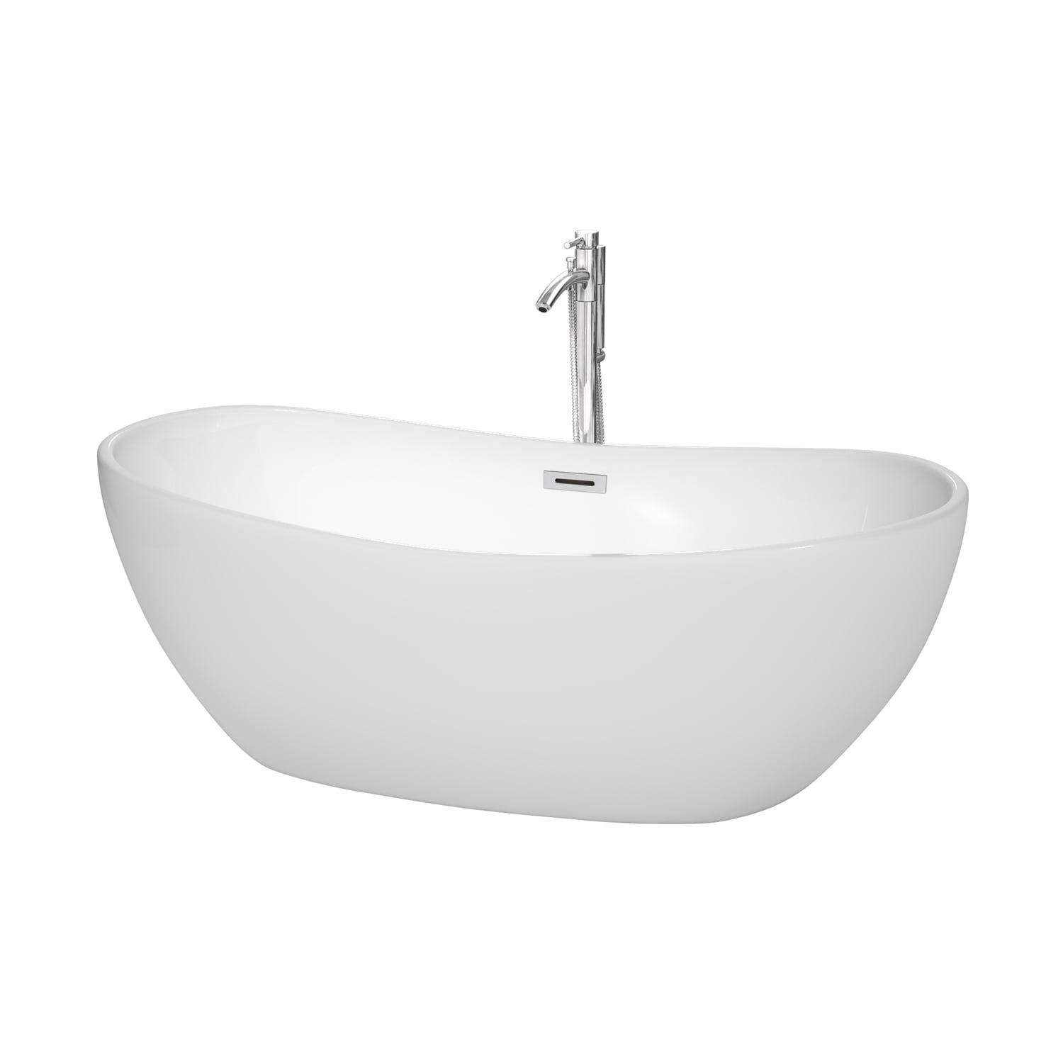 Rebecca 65'' x 32'' Freestanding Soaking Acrylic Bathtub with Faucet