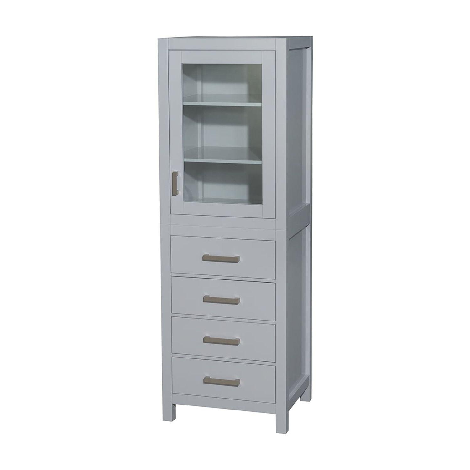 Wyndham Collection Sheffield Solid Wood Freestanding Linen Cabinet