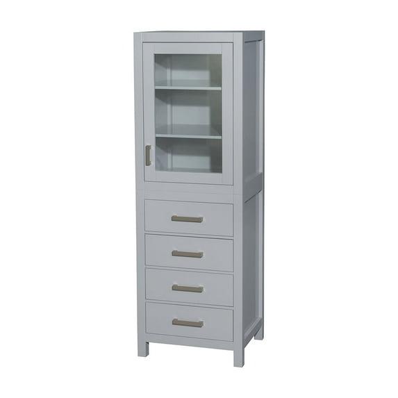 Wyndham Collection Sheffield Solid Wood Freestanding Linen Cabinet