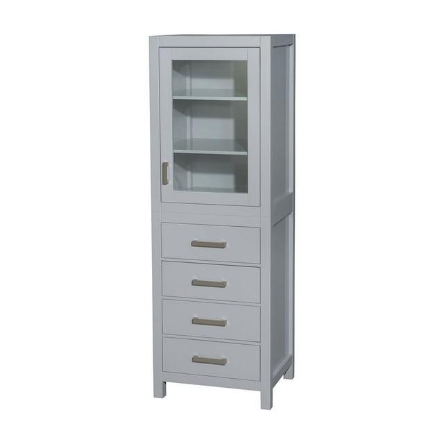 Wyndham Collection Sheffield Solid Wood Freestanding Linen Cabinet