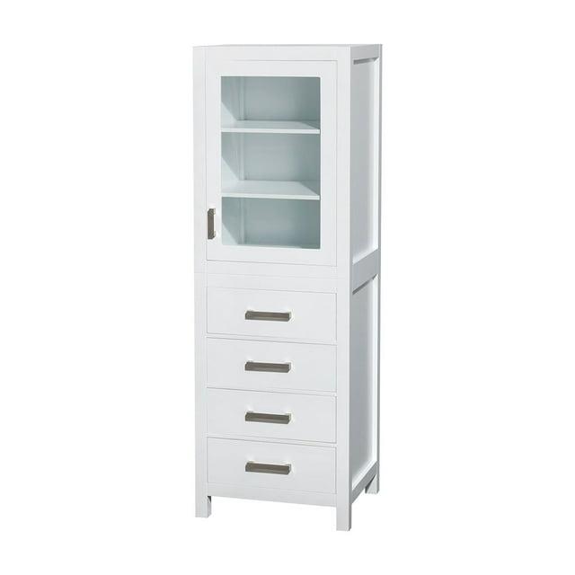 Wyndham Collection Sheffield Solid Wood Freestanding Linen Cabinet