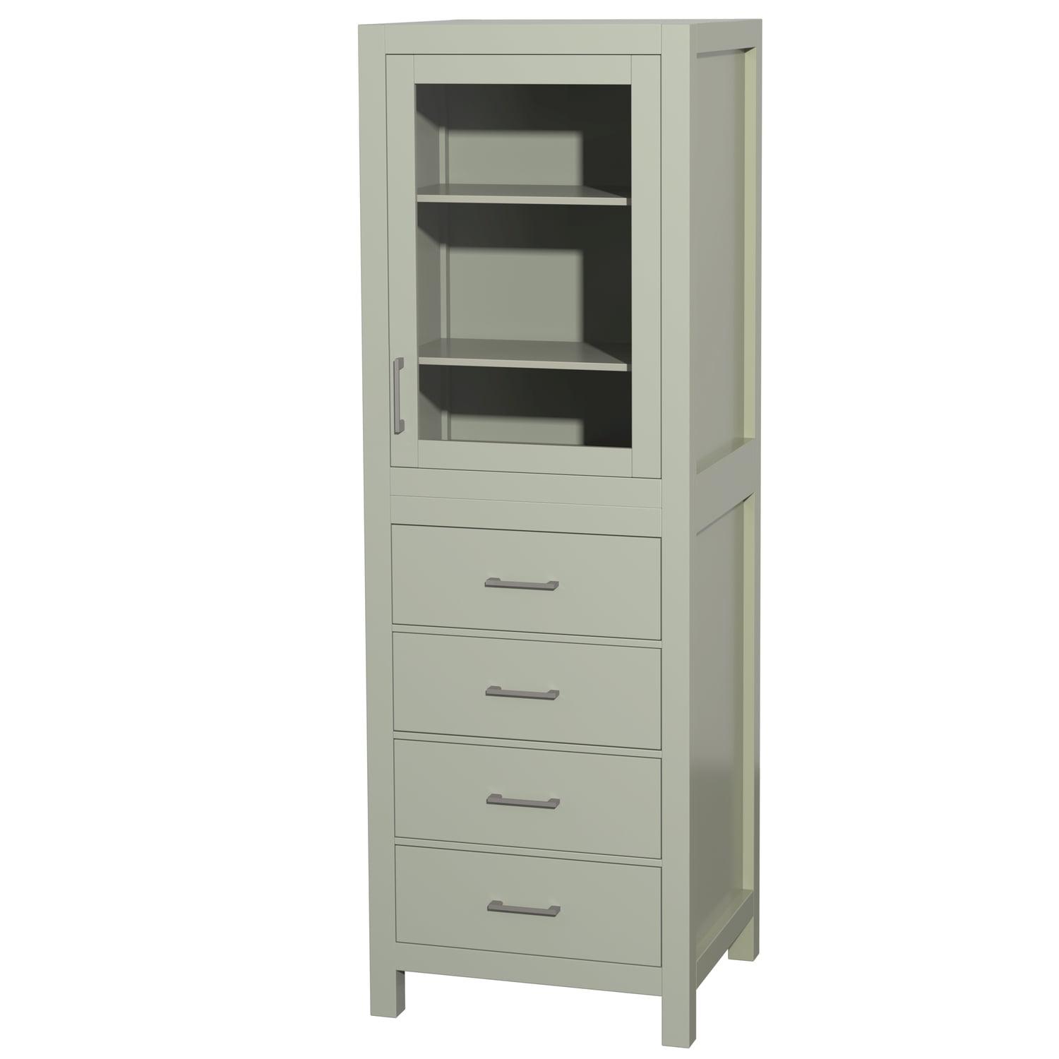 Wyndham Collection Sheffield Solid Wood Freestanding Linen Cabinet