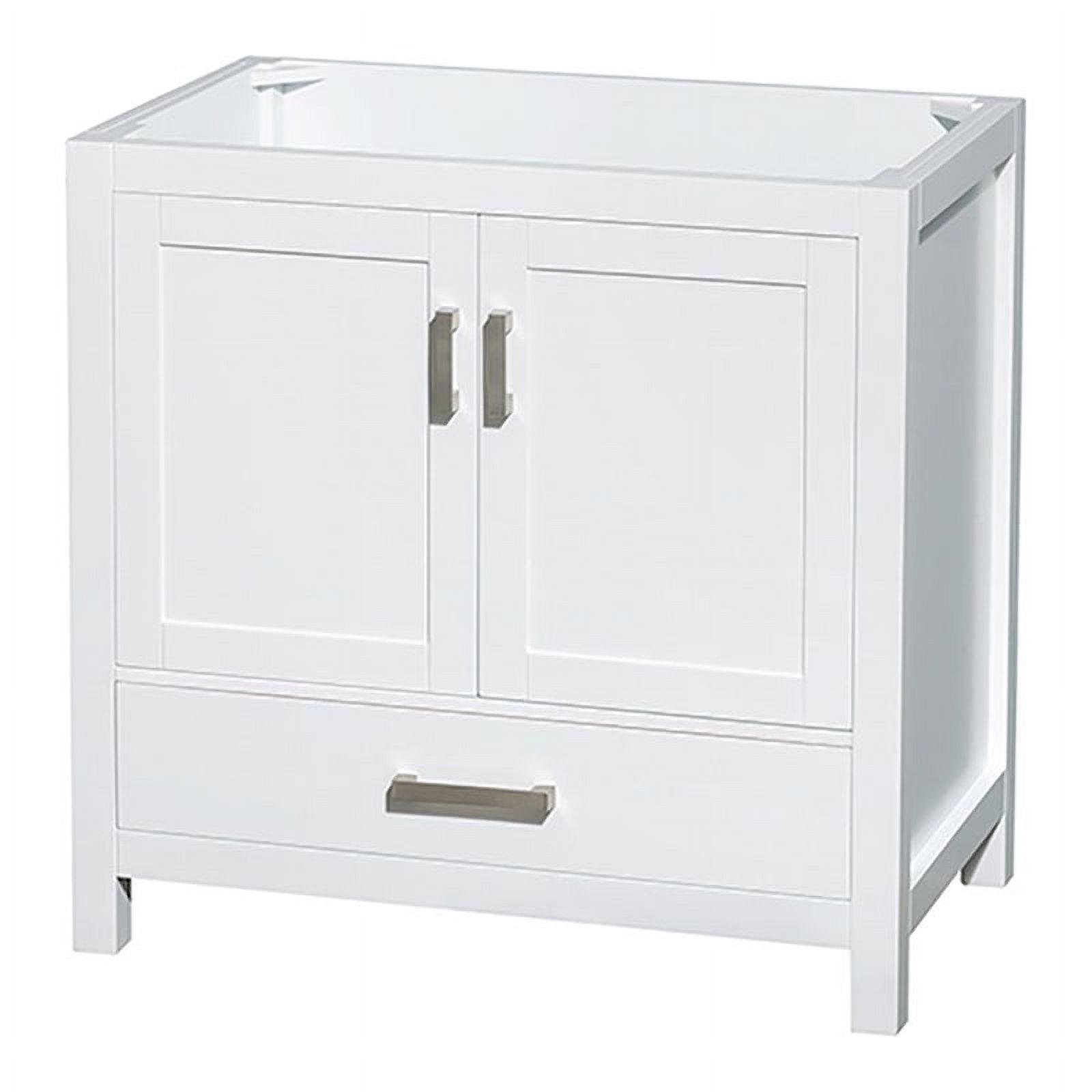 Sheffield 35" Elegant White Solid Wood Single Bathroom Vanity Base