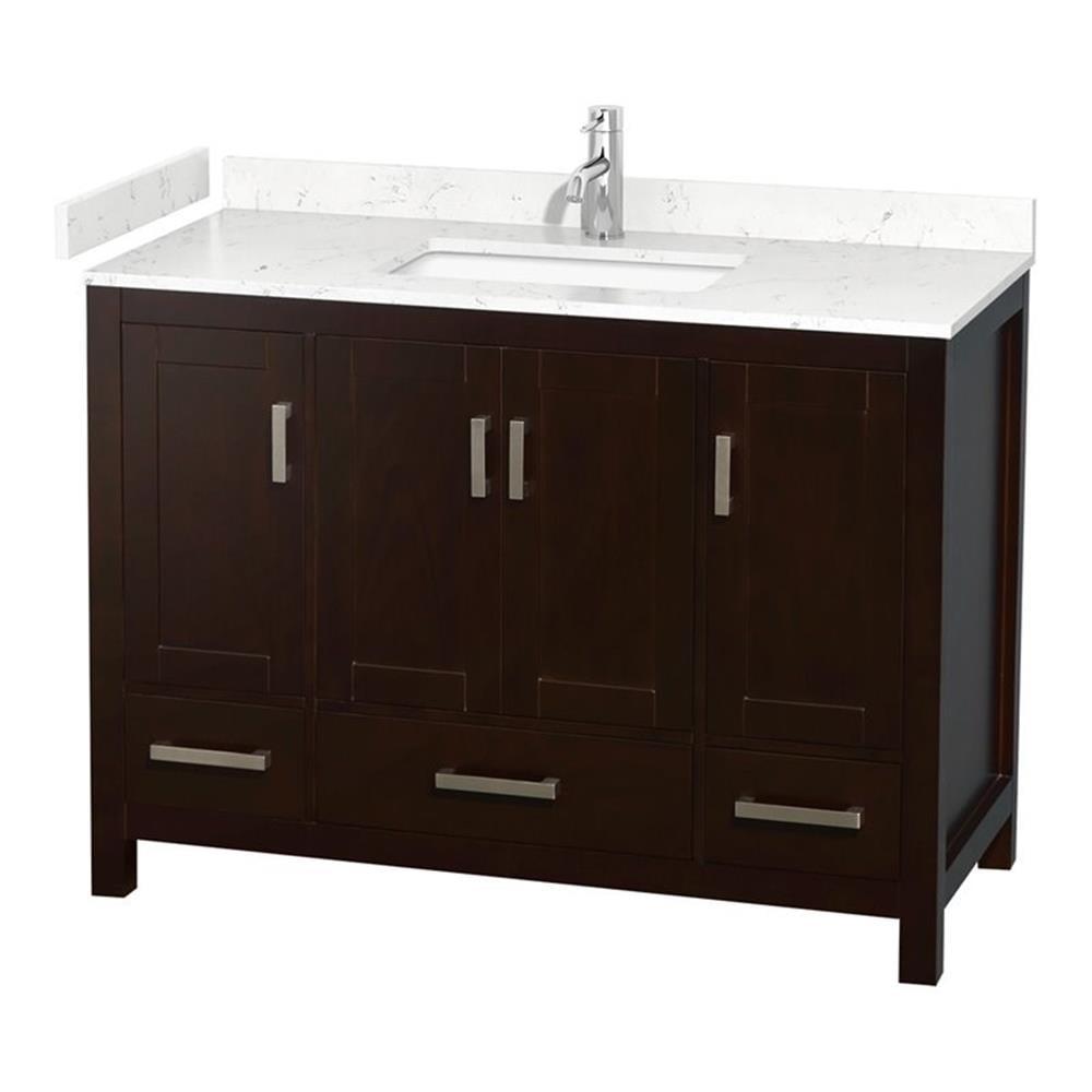 Wyndham Collection Sheffield 48" Freestanding Single Bathroom Vanity with Cultured Marble Top
