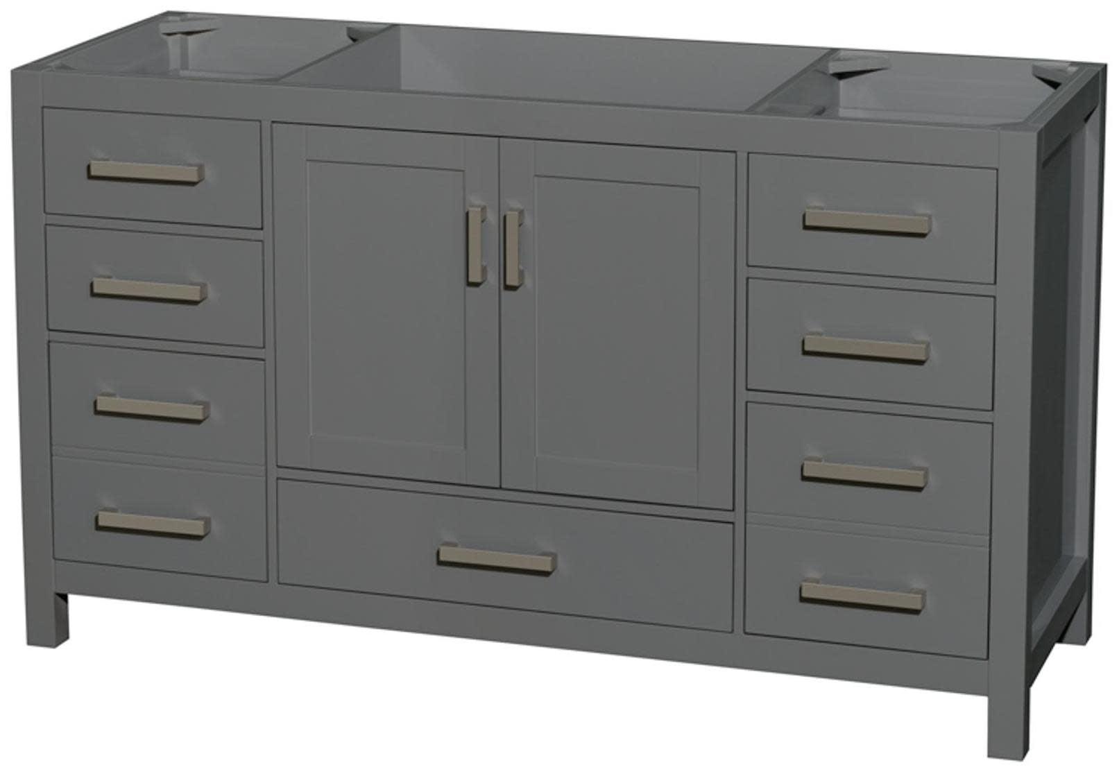 Wyndham Collection Sheffield 59" Freestanding Single Vanity Base Only