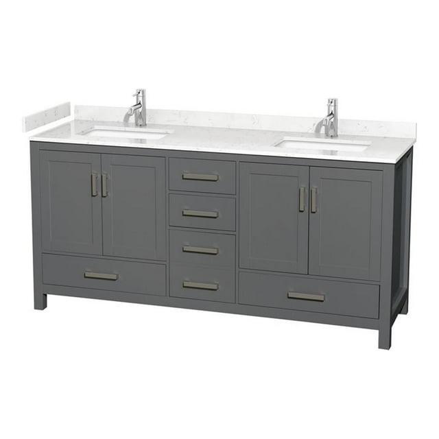 Wyndham Collection Sheffield 72" Freestanding Double Bathroom Vanity with Cultured Marble Top & Reviews | Wayfair