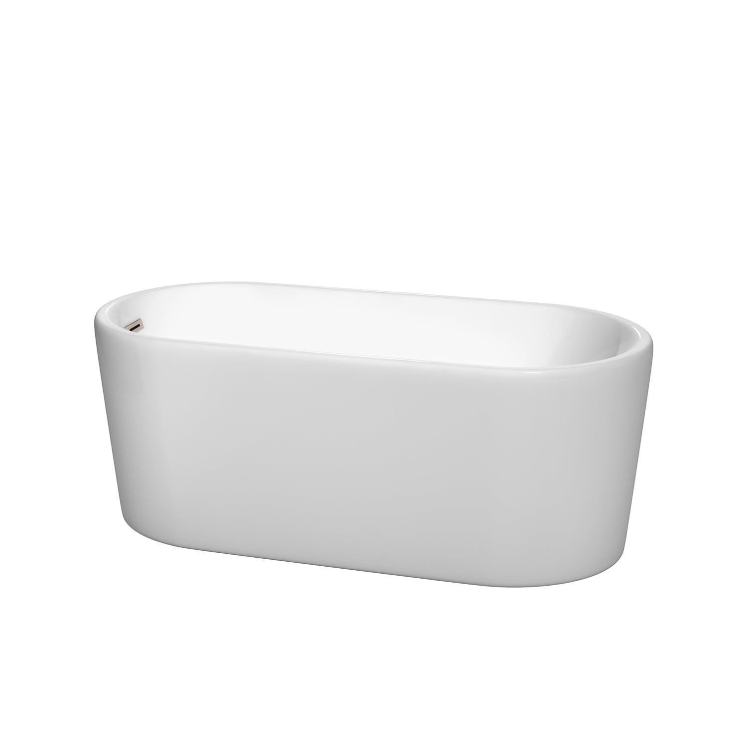 Ursula 59'' White Freestanding Acrylic Soaking Bathtub